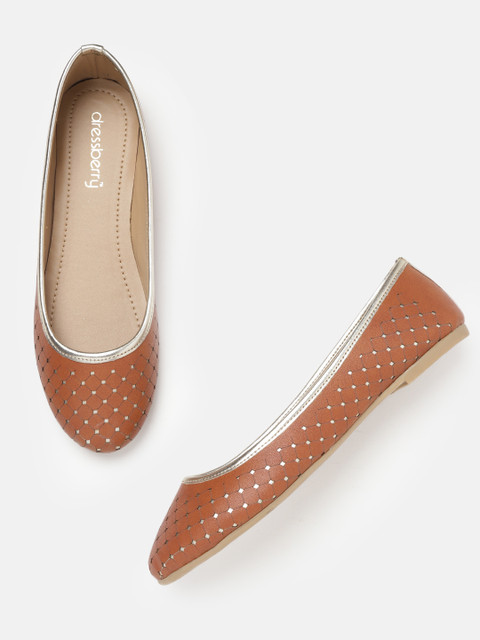 

DressBerry Women Brown Laser Cuts Ballerinas
