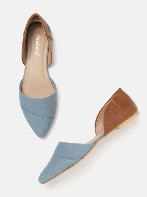 

DressBerry Women Blue & Brown Colourblocked Flats