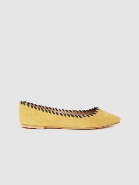 

DressBerry Women Mustard Yellow Solid Ballerinas