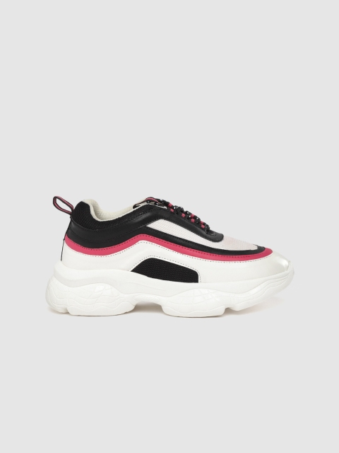 

Kook N Keech Women White & Black Colourblocked Chunky Sneakers