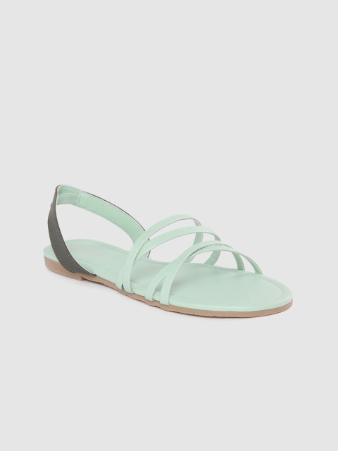 

Mast & Harbour Women Mint Green Strappy Open Toe Flats