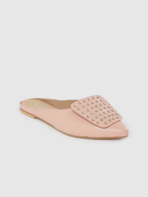 

DressBerry Women Peach-Coloured Studded Mules