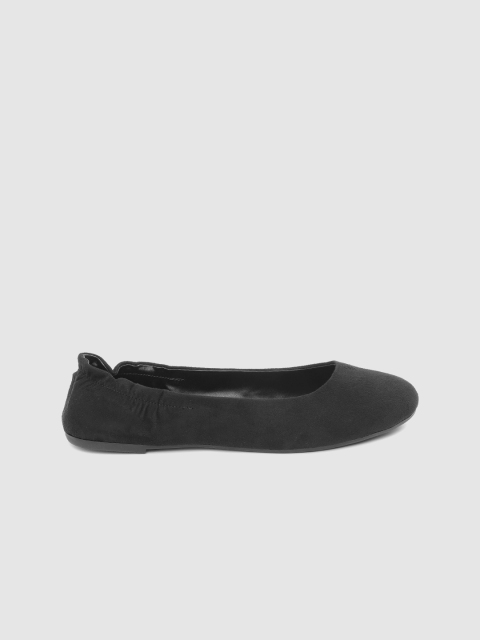

DressBerry Women Black Suede Finish Solid Ballerinas