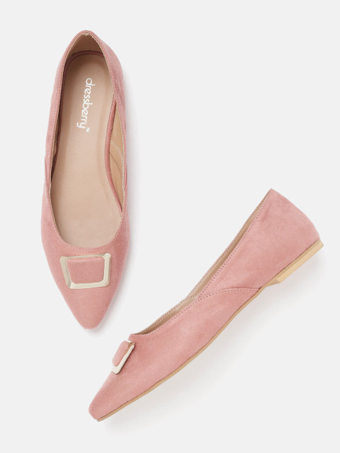

DressBerry Women Pink Suede Finish Ballerinas