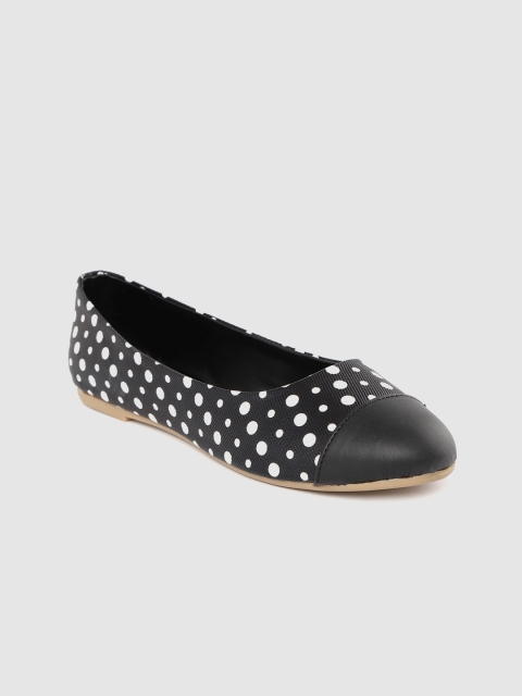 

DressBerry Women Black & White Polka Dot Print Ballerinas