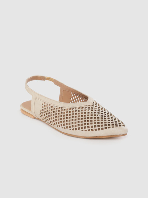 

DressBerry Women Beige Laser Cut Flats