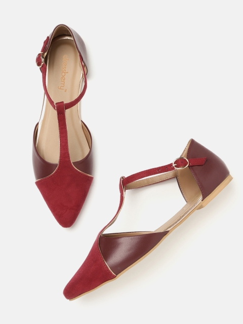 

DressBerry Women Maroon & Burgundy Colourblocked Flats