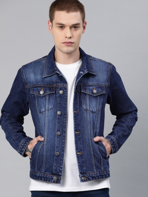 

American Crew Men Blue Faded Denim Jacket