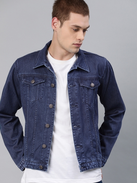 

American Crew Men Blue Faded Denim Jacket