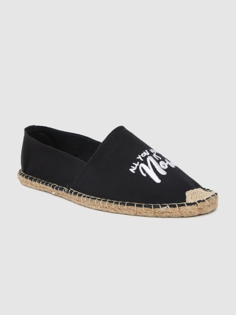 

Mast & Harbour Men Black Embroidered Espadrilles