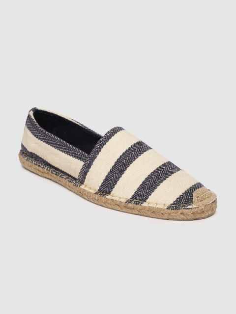 

Mast & Harbour Men Navy Blue & Off White Striped Espadrilles
