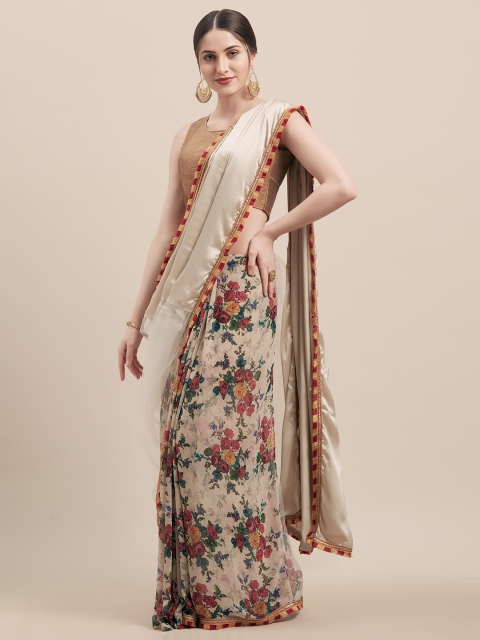 

Tikhi Imli Grey Printed Poly Georgette Saree
