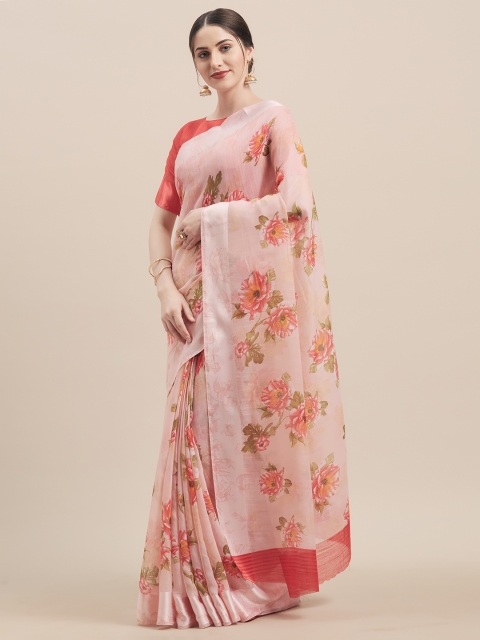 

Tikhi Imli Pink Printed Poly Silk Saree