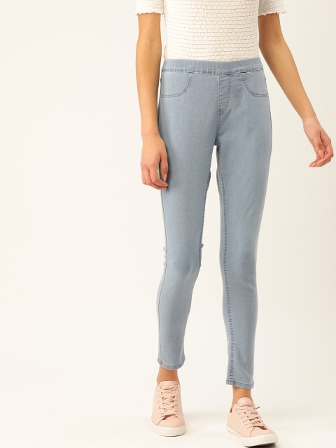 

DressBerry Women Blue Washed Super Skinny Fit Jeggings