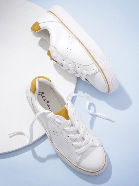 

Mast & Harbour Women White Solid Sneakers