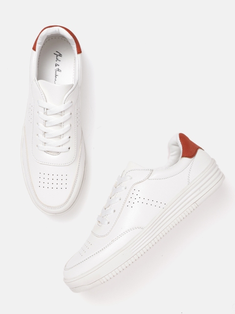 

Mast & Harbour Women White Perforated Sneakers