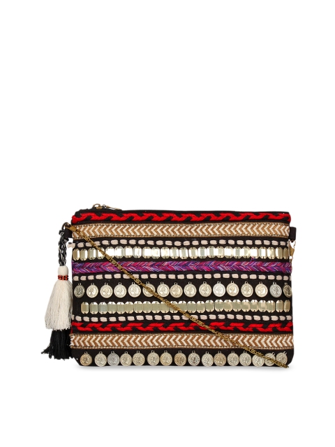 

Anekaant Black & Navy Blue Embellished Sling Bag