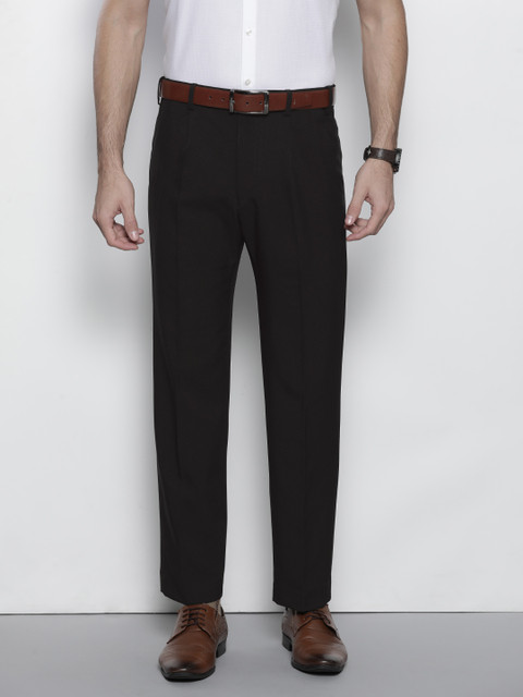 

Marks & Spencer Men Black Regular Fit Solid Formal Trousers