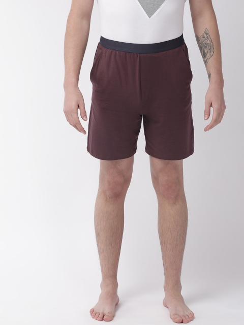 

Marks & Spencer Men Burgundy Solid Lounge Shorts