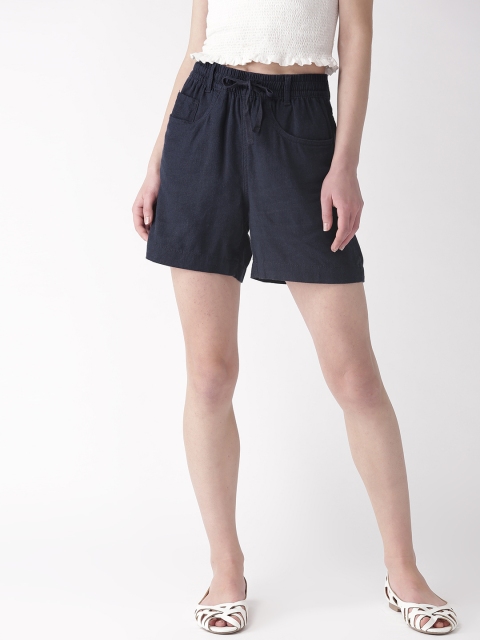 

Marks & Spencer Women Navy Blue Solid Regular Fit Shorts