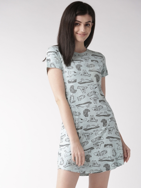 

Marks & Spencer Blue & Charcoal Grey Printed Nightdress