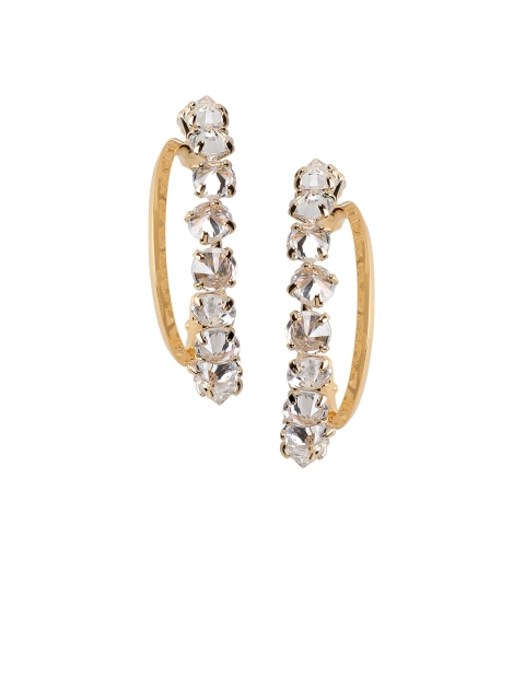

Rubans Gold-Toned Classic Handcrafted Half Hoop Earrings