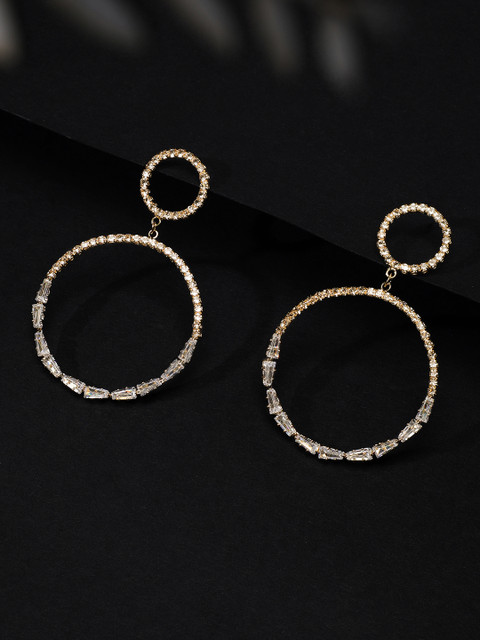 

Rubans Gold-Toned Circular Handcrafted Drop Earrings