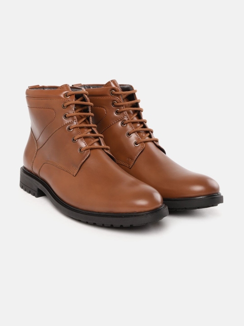 

Roadster Men Tan Brown Solid Mid-Top Flat Boots