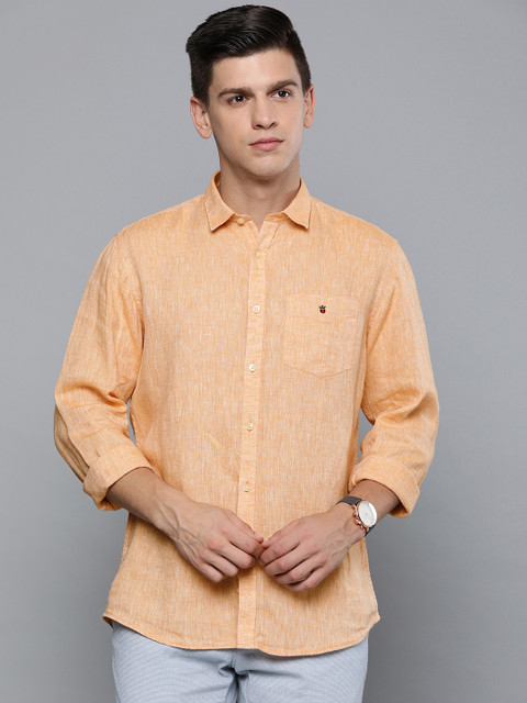 

Louis Philippe Sport Men Orange Slim Fit Linen Solid Casual Shirt
