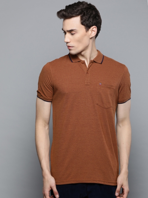 

Louis Philippe Sport Men Brown Solid Polo Collar T-shirt