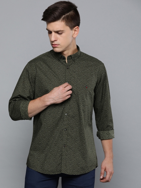 

Louis Philippe Sport Men Olive Green Printed Slim Fit Casual Shirt