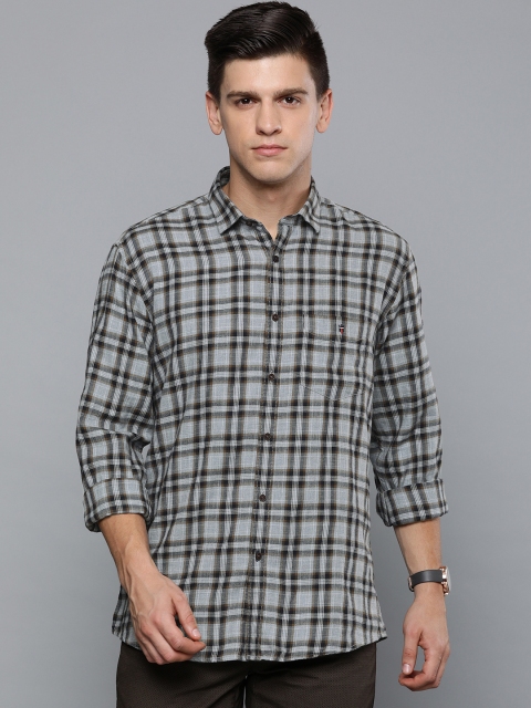 

Louis Philippe Sport Men Grey & Black Slim Fit Checked Casual Shirt