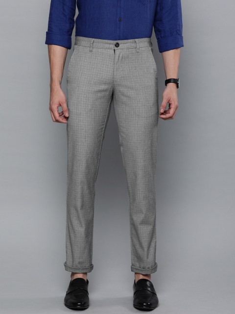 

Louis Philippe Sport Men Grey Slim Fit Checked Regular Trousers