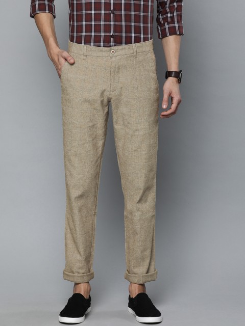 

Louis Philippe Sport Men Brown Slim Fit Self-Checked Regular Trousers