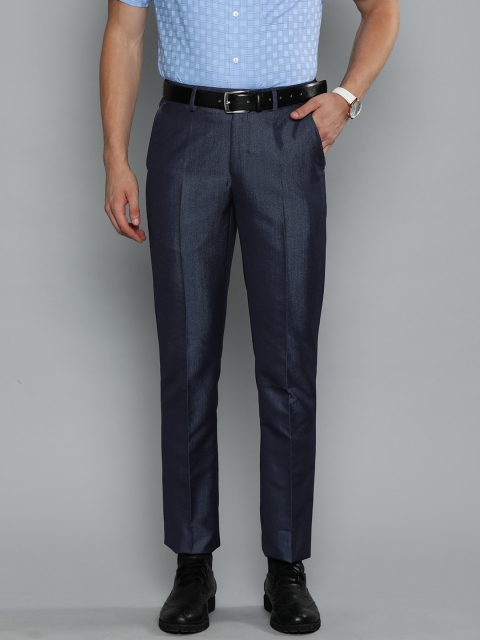 

Louis Philippe Men Navy Blue Slim Fit Solid Formal Trousers