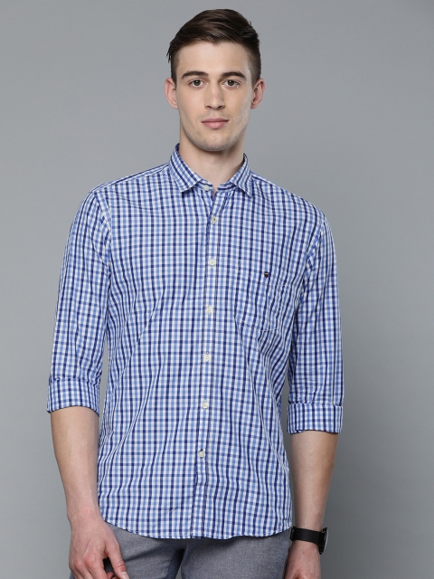 

Louis Philippe Sport Men Blue & White Slim Fit Checked Casual Shirt