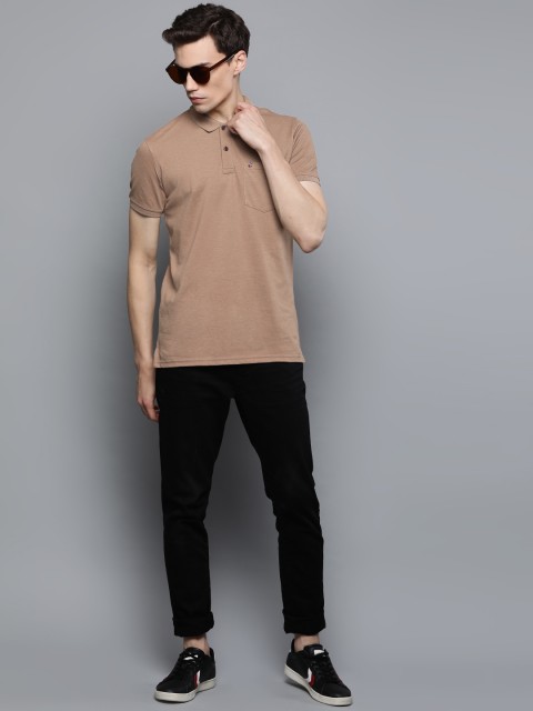 

Louis Philippe Sport Men Brown Solid Polo Collar T-shirt