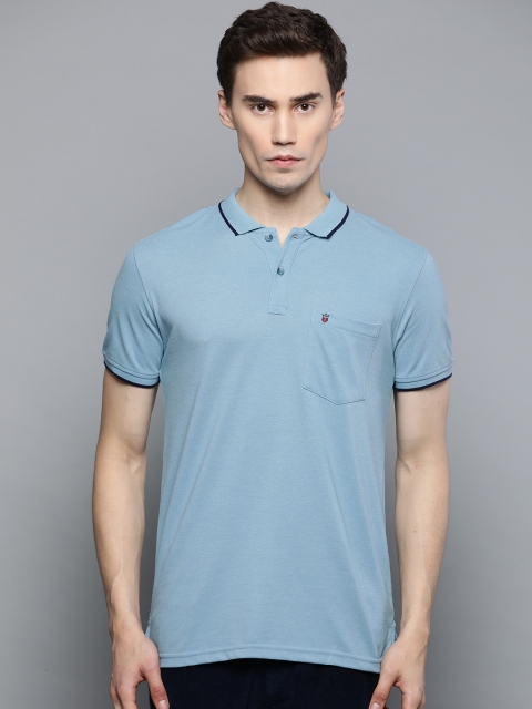 

Louis Philippe Sport Men Blue Solid Polo Collar T-shirt