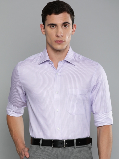 

Louis Philippe Men Purple & White Classic Fit Checked Formal Shirt
