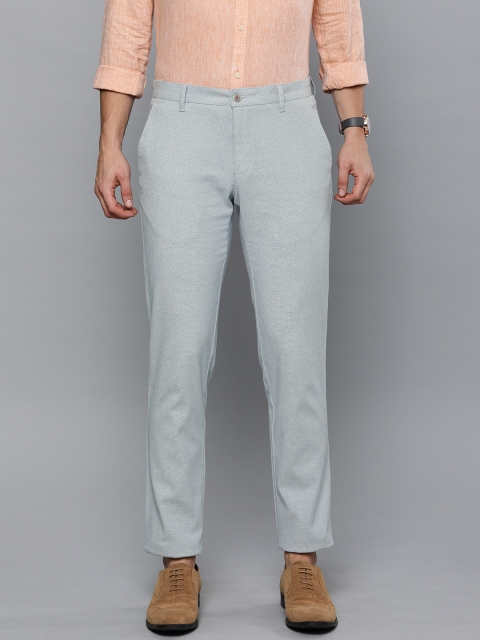

Louis Philippe Sport Men Blue Slim Fit Self Design Regular Trousers