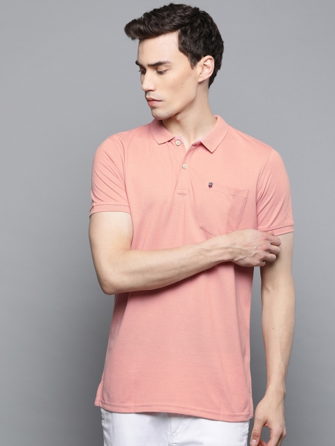 

Louis Philippe Sport Men Dusty Pink Solid Polo Collar T-shirt