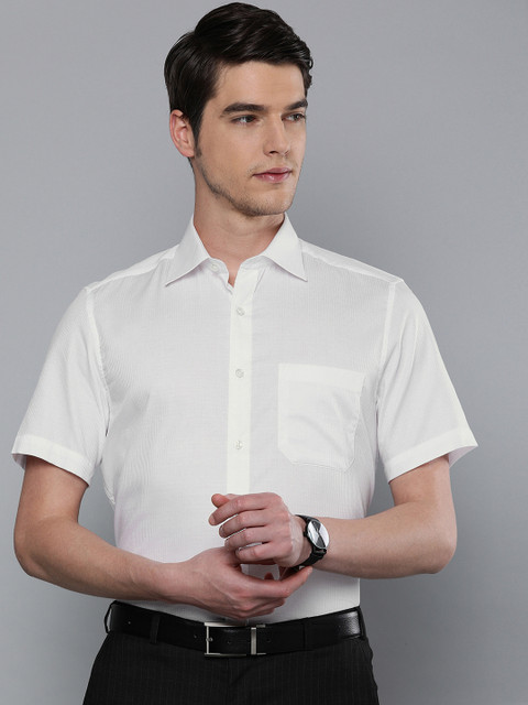 

Louis Philippe Men White Classic Fit Solid Formal Shirt