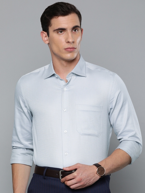 

Louis Philippe Men Grey Classic Fit Self Design Formal Shirt