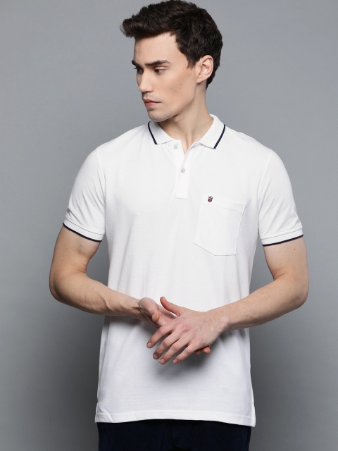 

Louis Philippe Sport Men White Solid Polo Collar T-shirt