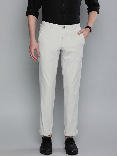 

Louis Philippe Sport Men Grey Self Design Slim Fit Regular Trousers