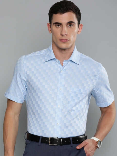 

Louis Philippe Men Blue Classic Fit Checked Formal Shirt