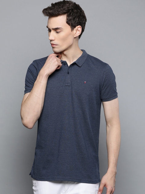 

Louis Philippe Sport Men Navy Blue Solid Polo Collar T-shirt