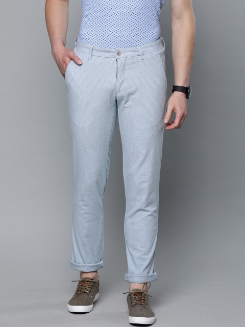 

Louis Philippe Sport Men Blue Slim Fit Self-Checked Regular Trousers