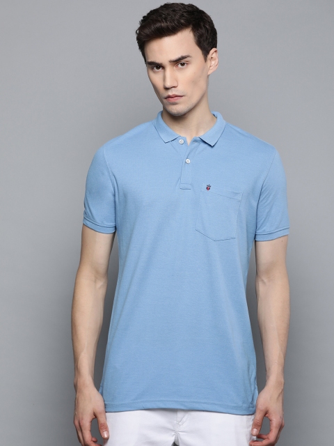 

Louis Philippe Sport Men Blue Solid Polo Collar T-shirt