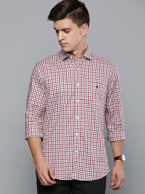 

Louis Philippe Sport Men Red & Grey Slim Fit Checked Casual Shirt